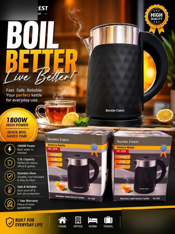 Silvers Crest Electric Kettle 2L